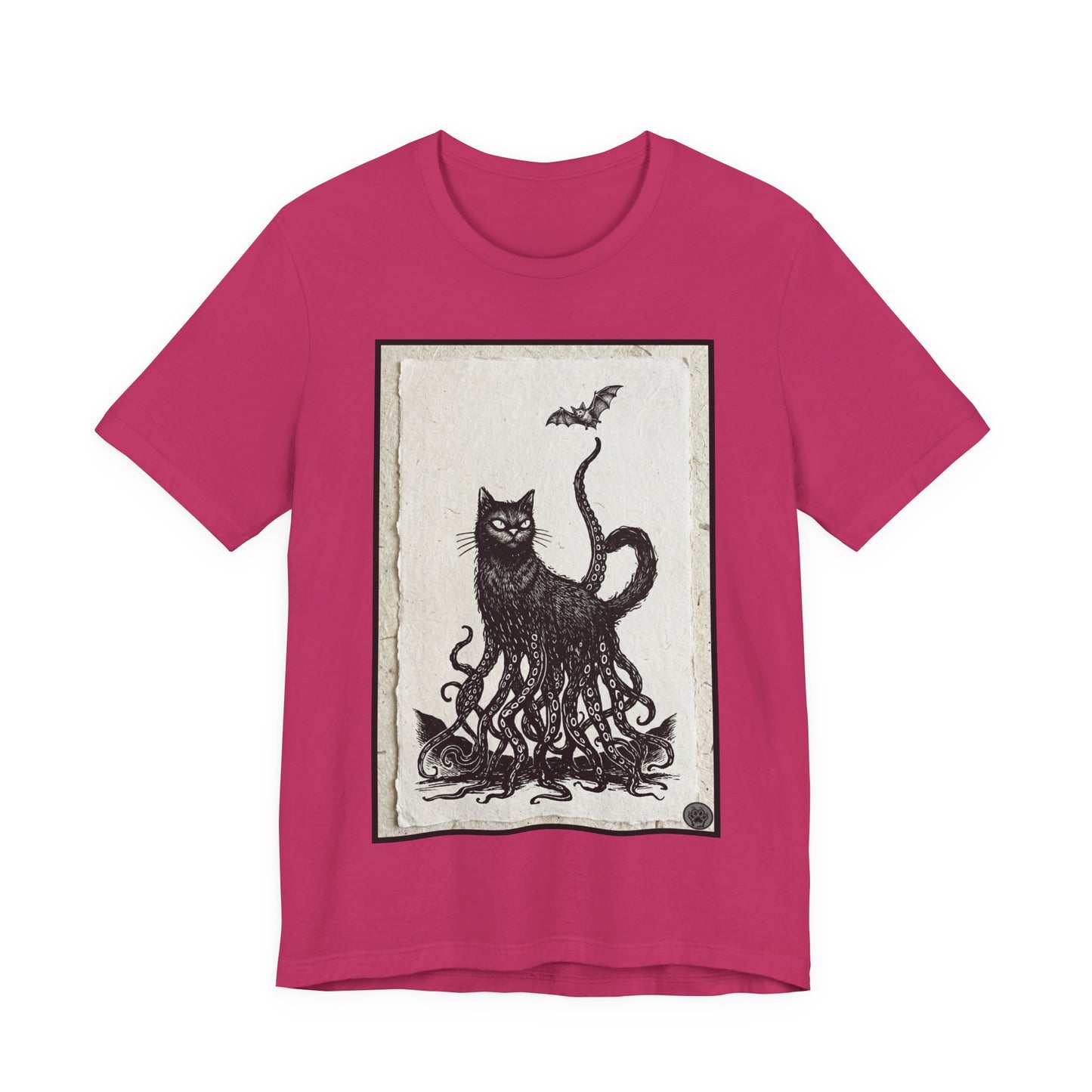 OctoCat Catching a Bat - Vintage Paper - Mystic Cat Kraken Tee — Gothic Cat T‑Shirt