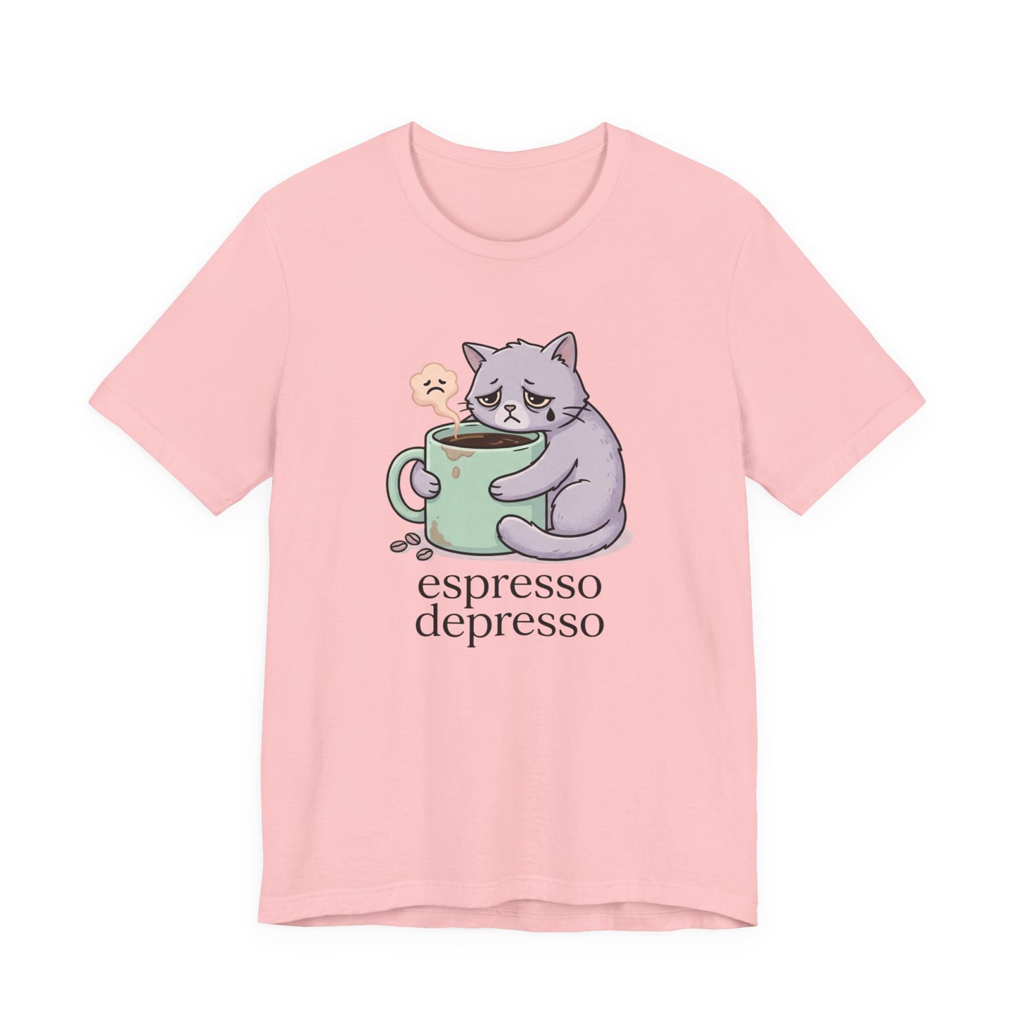 VOID - Espresso Depresso Cat T-Shirt — Cute Sad Cat Coffee Tee