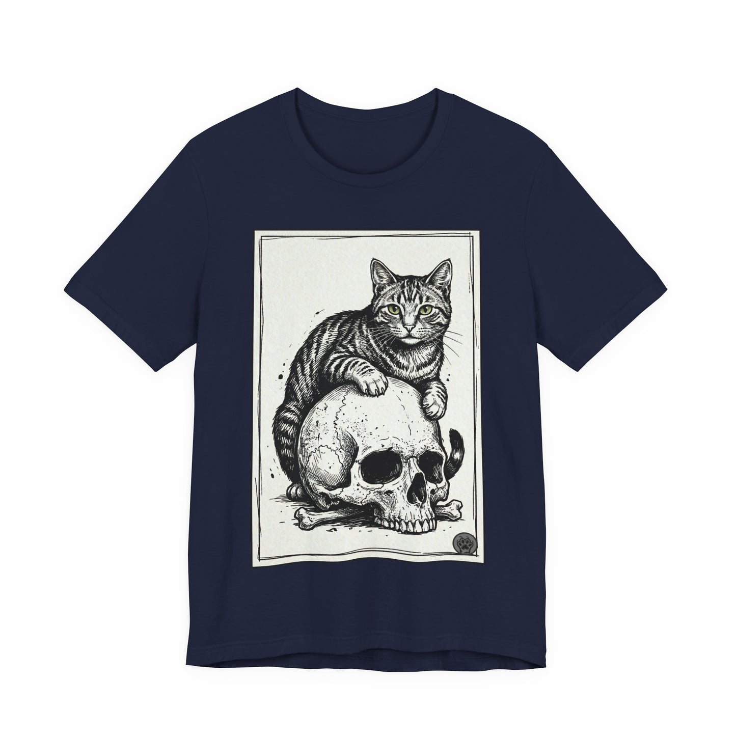 DarkArts Collection - Cat & Skull T-Shirt – Gothic Cat Illustration Tee