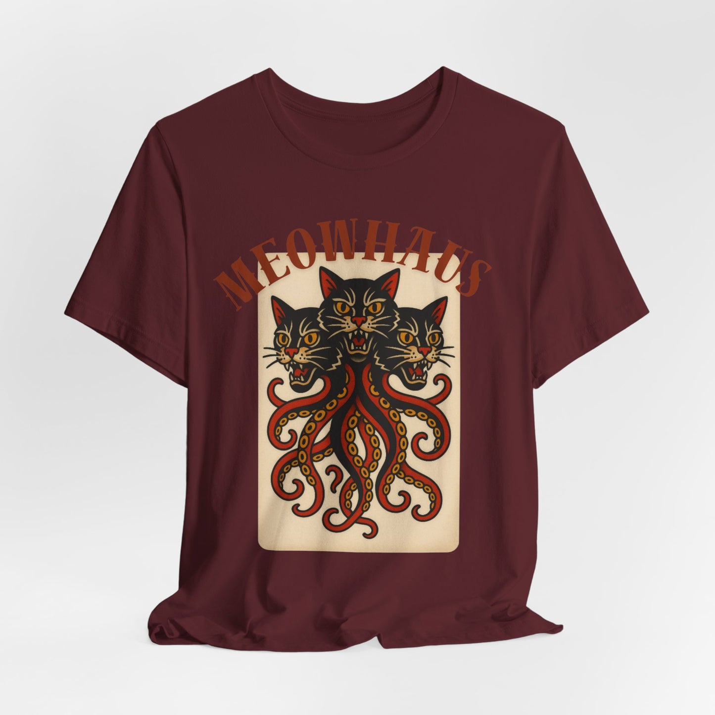 The Magic Three - Vintage Tattoo Meowhaus Cat-Octopus Graphic Tee