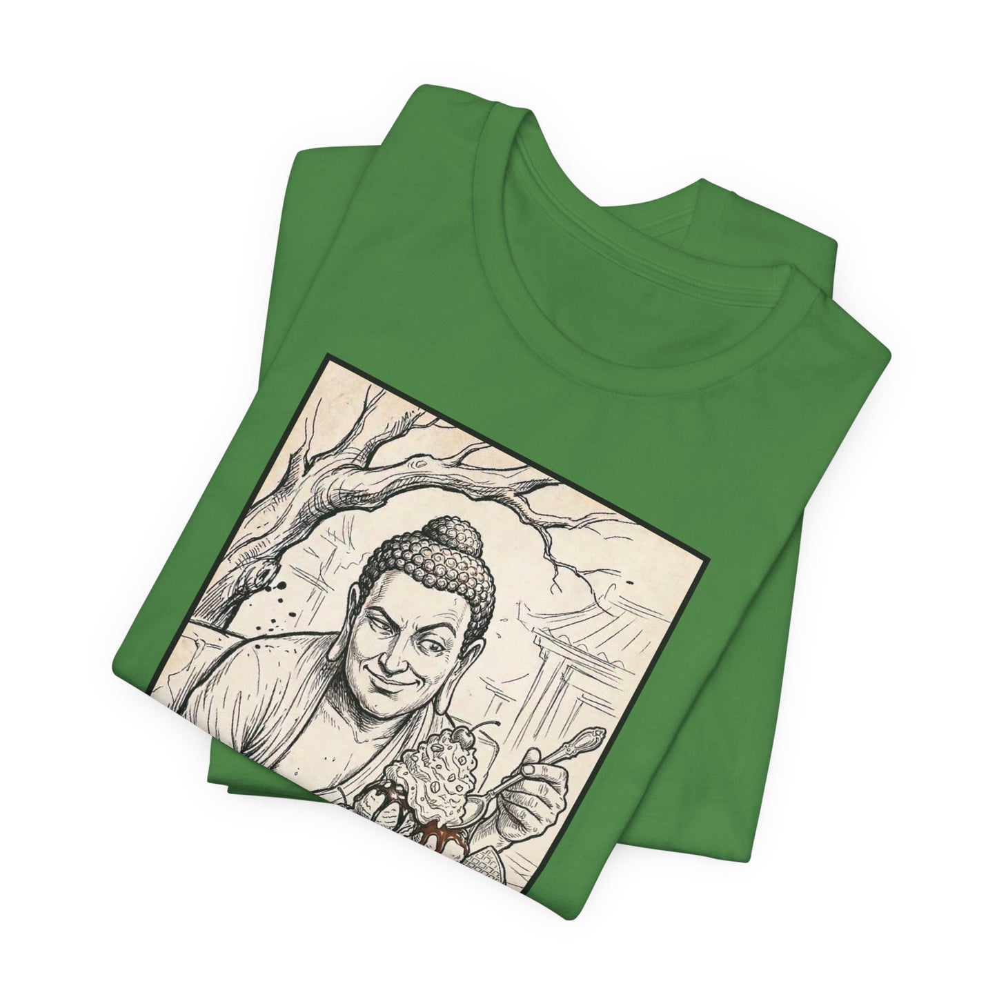 Bad Buddha Sundae Sketch Tee — Religious Humor Buddha Graphic T-Shirt