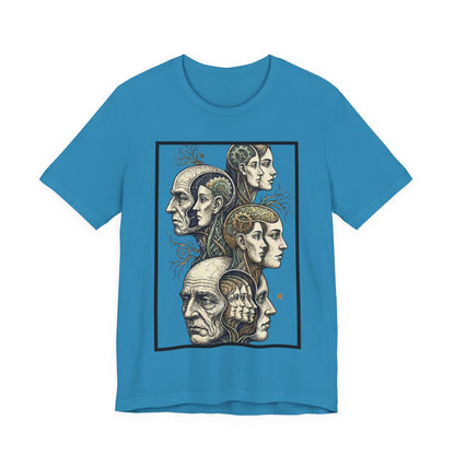 Family of Thought - Crop - Evolution of Minds T-Shirt — Surreal Human Faces Art Tee