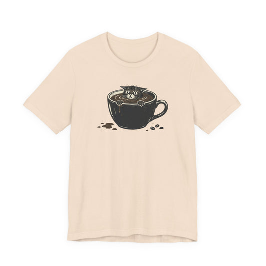 VOID - Cat in Coffee Cup T-Shirt — Cute Coffee Lover Kitty Tee