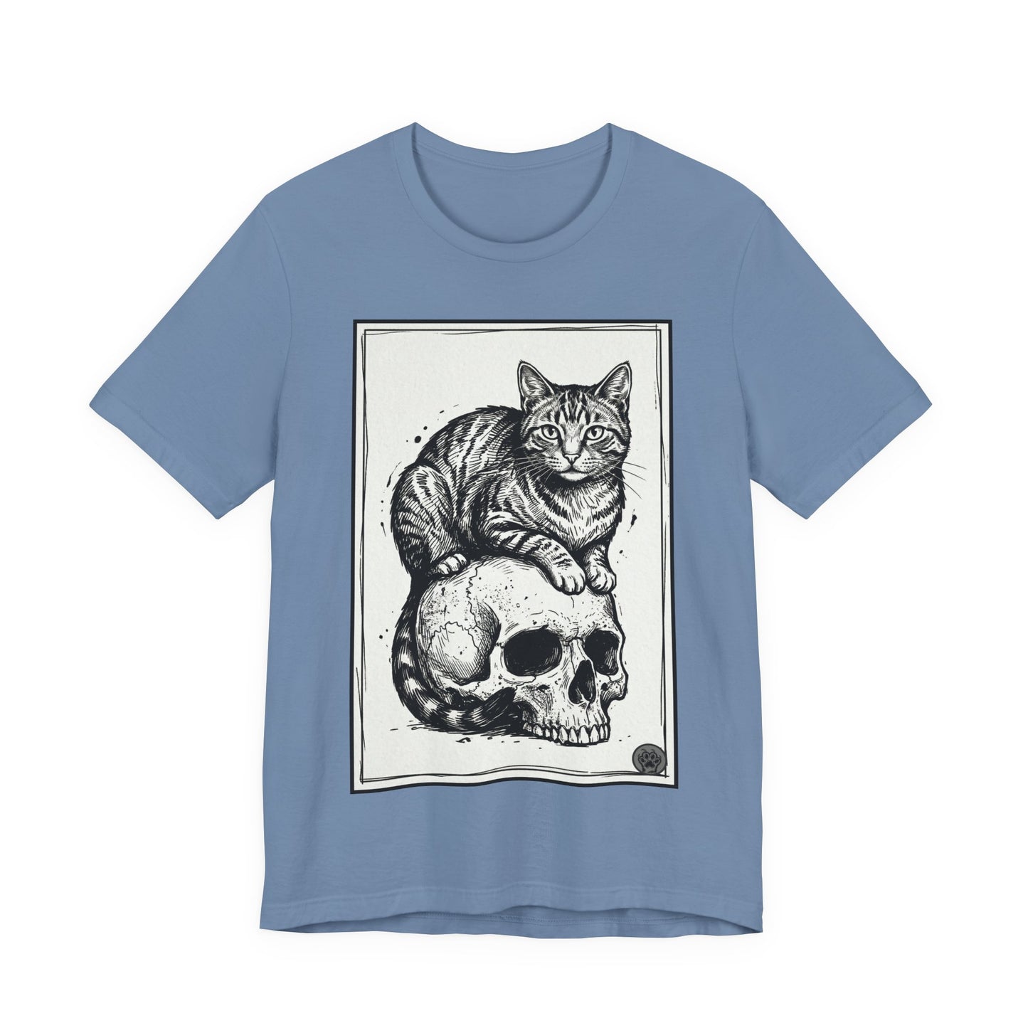 DarkArts Collection - Cat & Skull 3 Graphic Tee — Gothic Cat Skull T‑Shirt