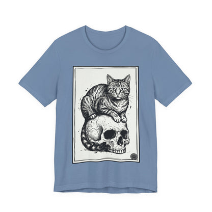 DarkArts Collection - Cat & Skull 3 Graphic Tee — Gothic Cat Skull T‑Shirt