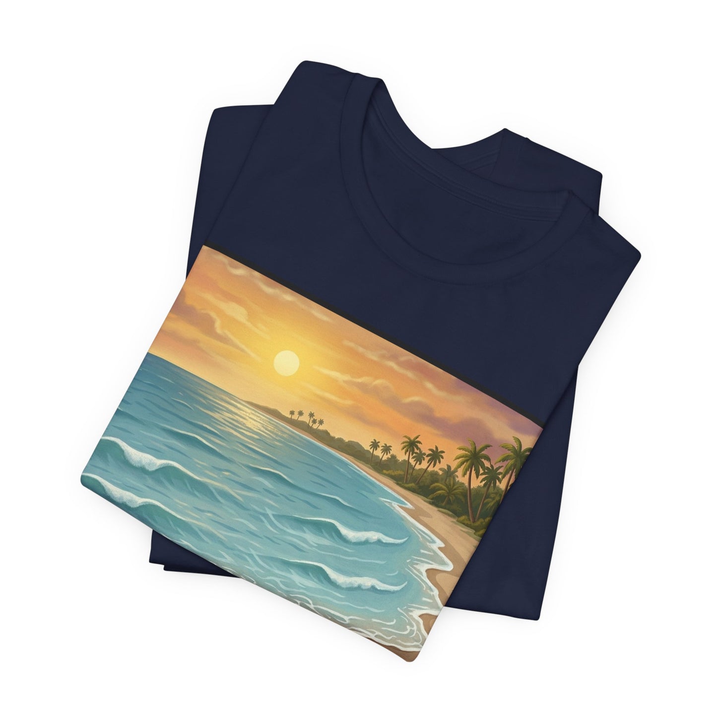 Another Nice Day At The Beach - Vertical - Beach Sunset Tee — Coastal Tropical Shoreline Graphic T‑Shirt