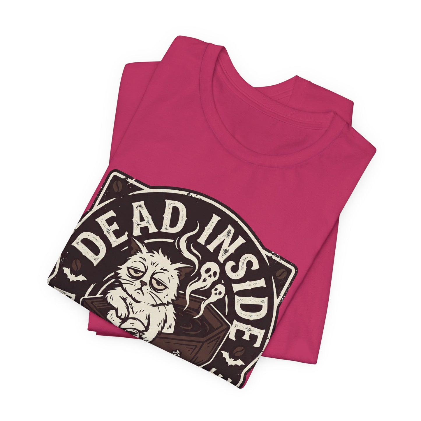 VOID - Dead Inside But Still Need Coffee T-Shirt - Coffee Cat Humor Tee