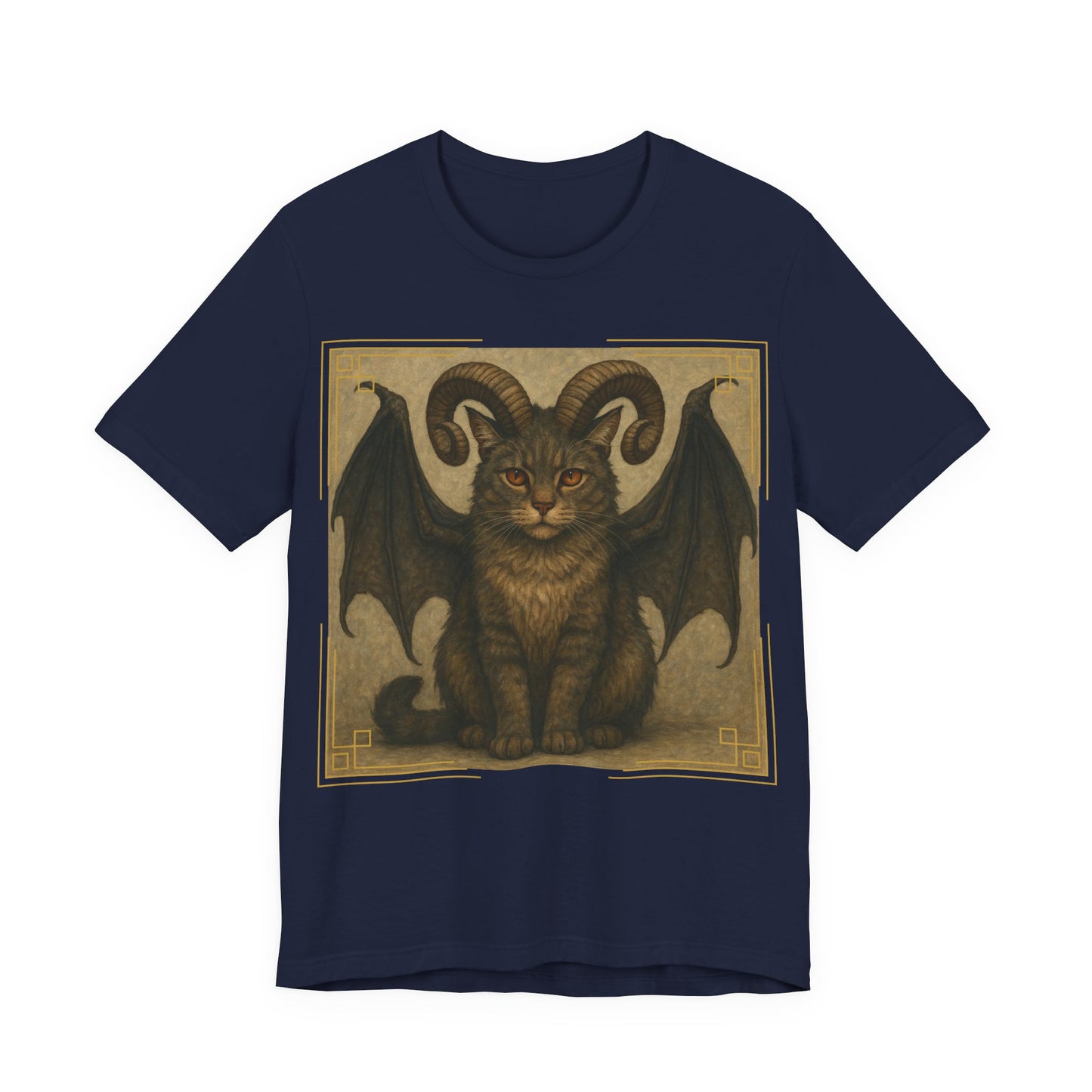 Folklore - Gothic Demon Cat T-Shirt — Horned Winged Feline Graphic Tee