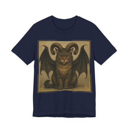 Folklore - Gothic Demon Cat T-Shirt — Horned Winged Feline Graphic Tee