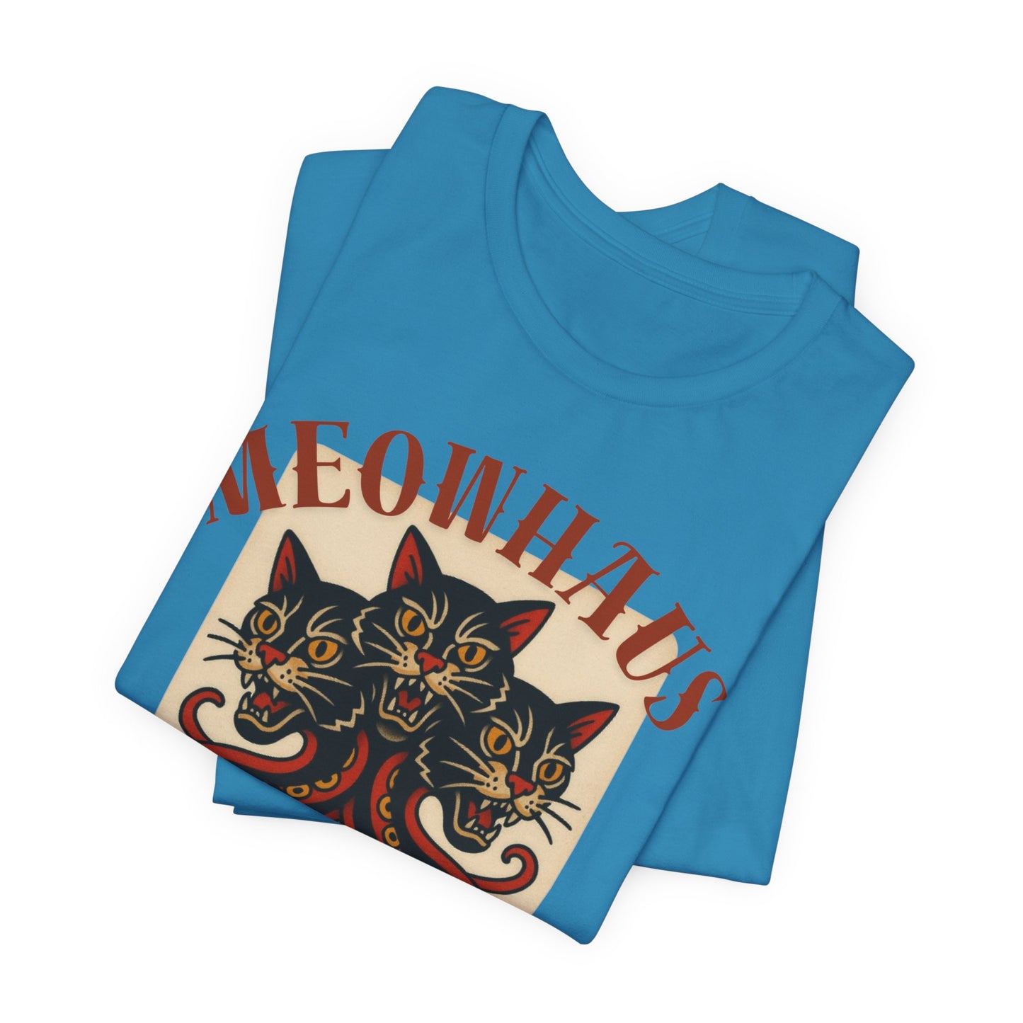 The Magic Three - Vintage Tattoo Meowhaus Cat-Octopus Graphic Tee