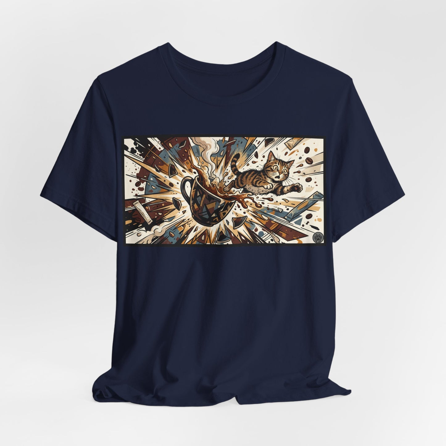 VOID - Coffee Cup Explosion Art Tee — Retro Abstract Coffee Splash T-Shirt