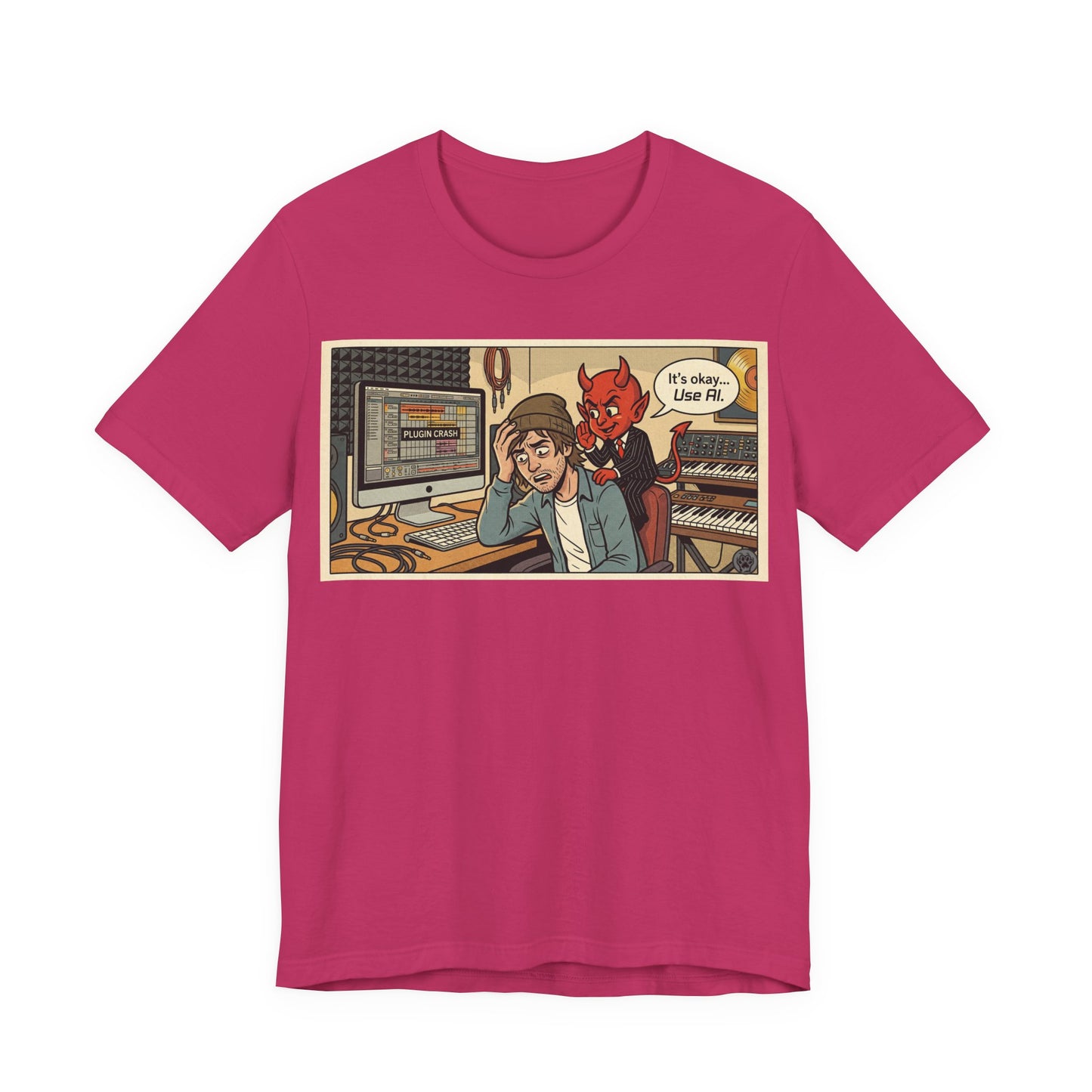 Use AI - Controversial Musician Humor Recording Studio T‑Shirt — Funny Comic “It’s Okay... Use Al” Music Producer Tee