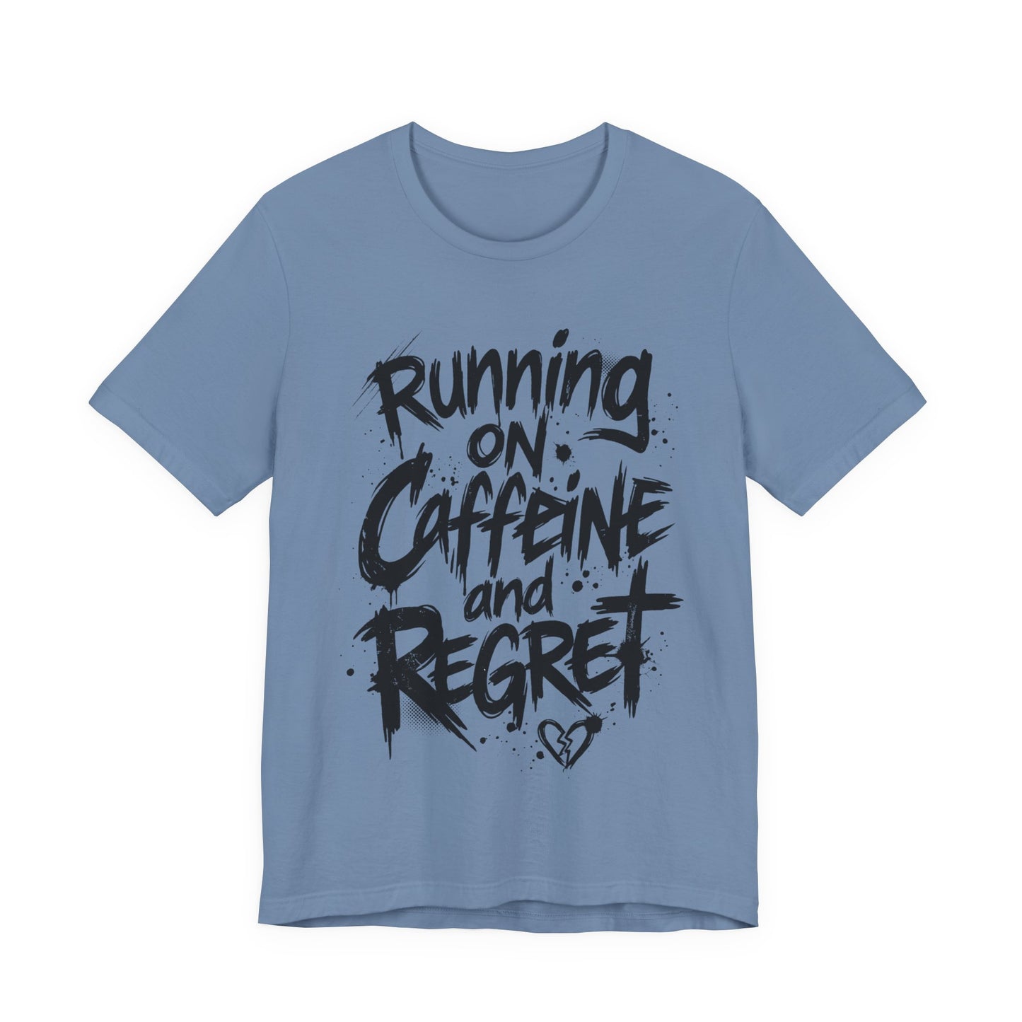 VOID - 'Running on Caffeine and Regret' Version 3 - Coffee Cat Graphic T‑Shirt