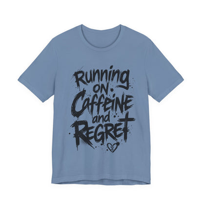VOID - 'Running on Caffeine and Regret' Version 3 - Coffee Cat Graphic T‑Shirt