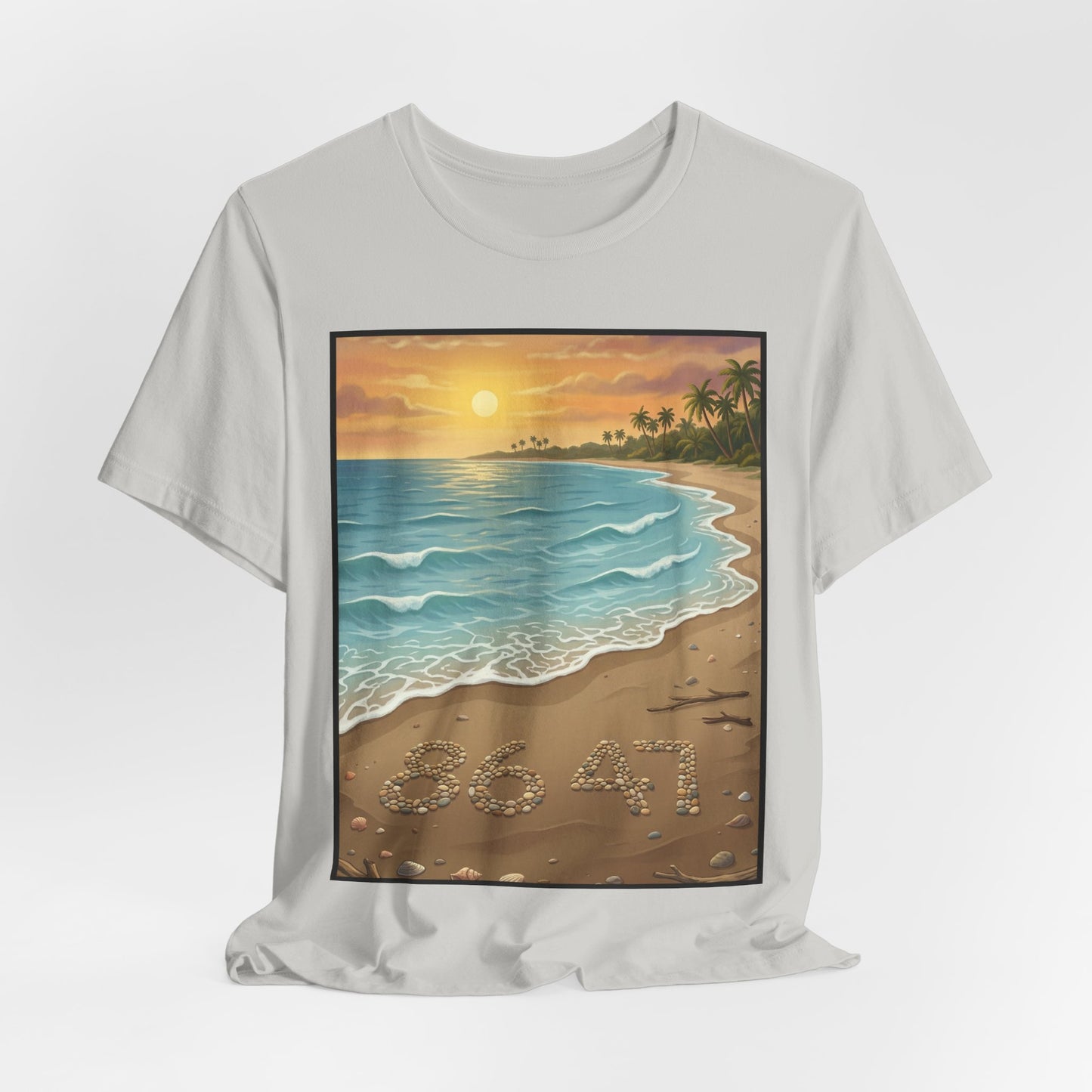 Another Nice Day At The Beach - Vertical - Beach Sunset Tee — Coastal Tropical Shoreline Graphic T‑Shirt