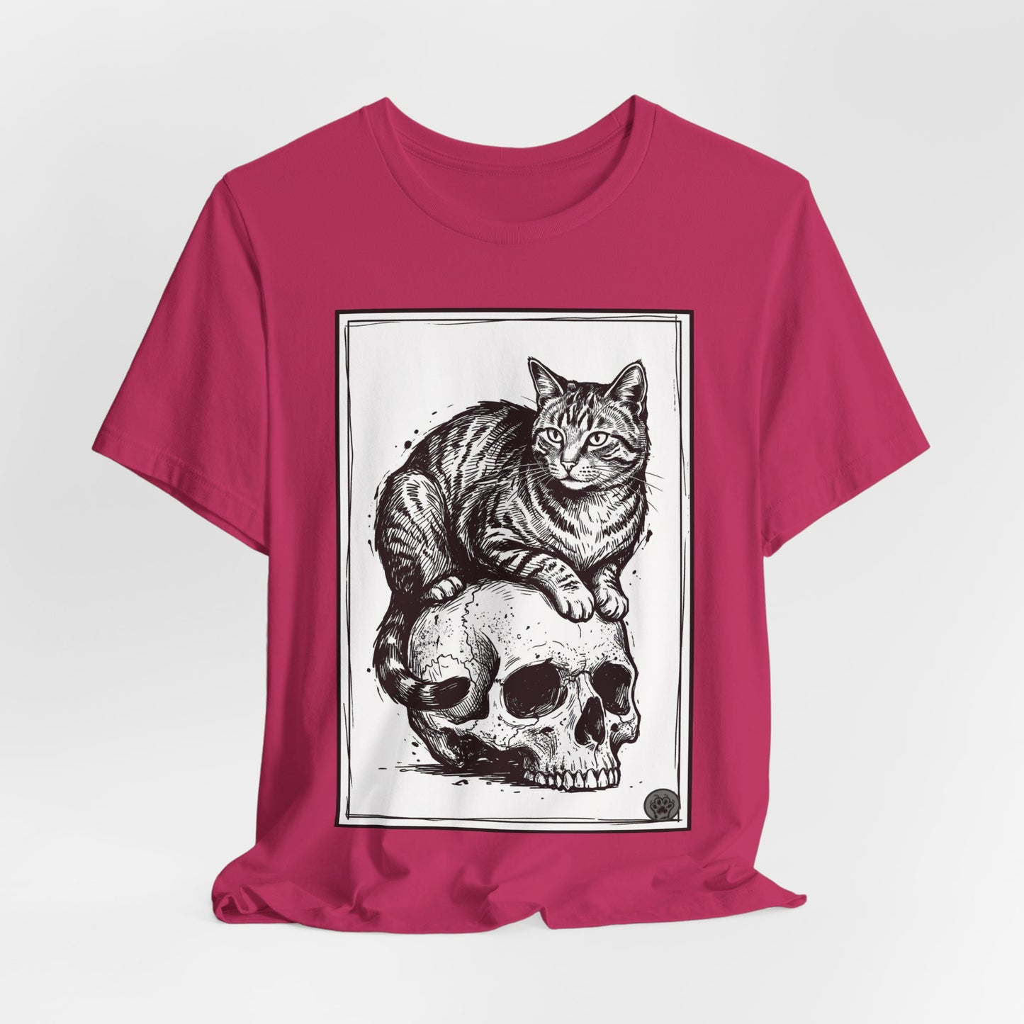 DarkArts Collection - Cat & Skull 2 T‑Shirt — Gothic Cat Skull Graphic Tee