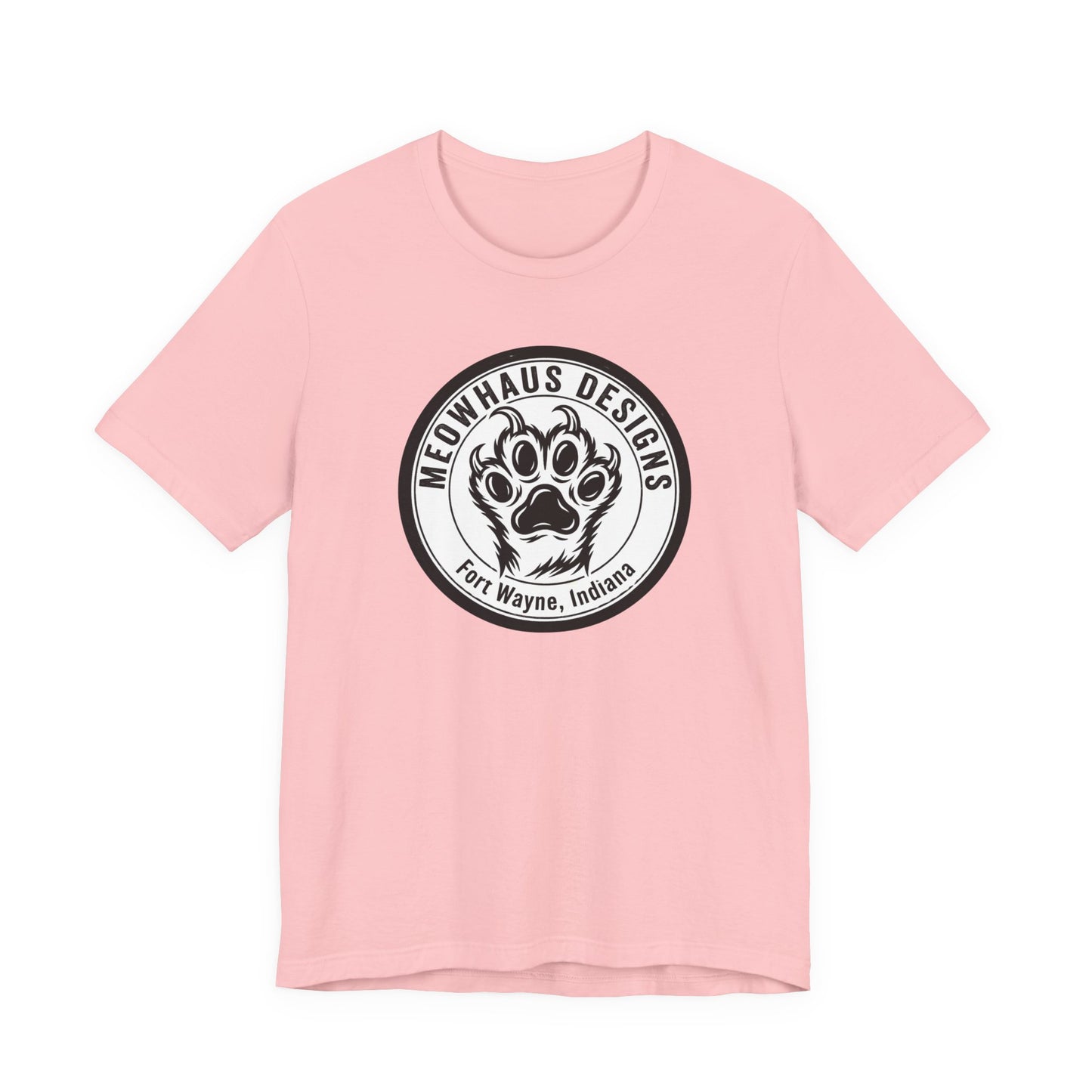 Meowhaus Designs Paw Logo T‑Shirt — Fort Wayne Cat Lover Graphic Tee