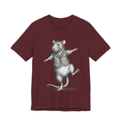 Ratney - "Just a Little Dance!" - Dancing Rat Graphic Tee - Vintage Illustration T-Shirt