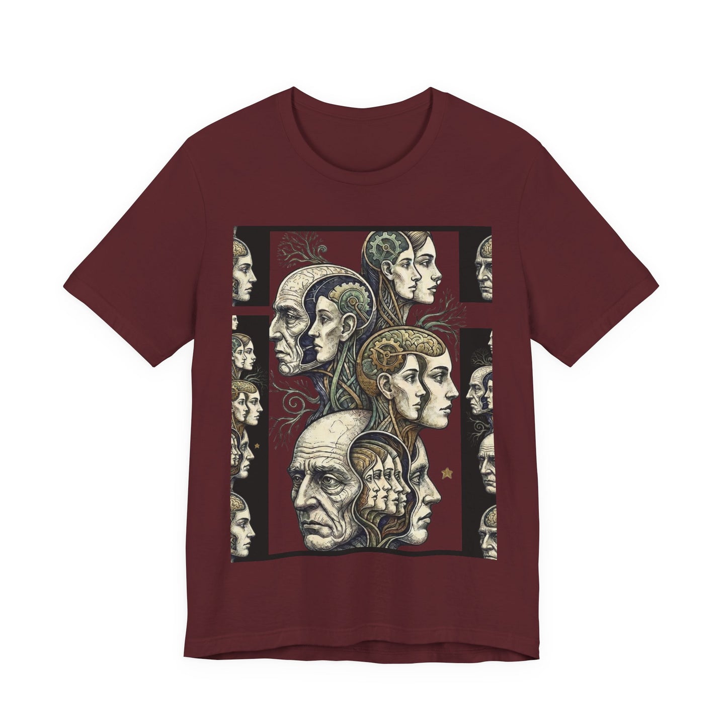 Family Of Thought - "Hearing Voices" - Human Mind Anatomy Tee — Vintage Phrenology Art T‑Shirt