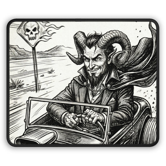 BLZB - HotRod - Devil Driver Gaming Mouse Pad — Gothic Skull Road Trip Desk Mat