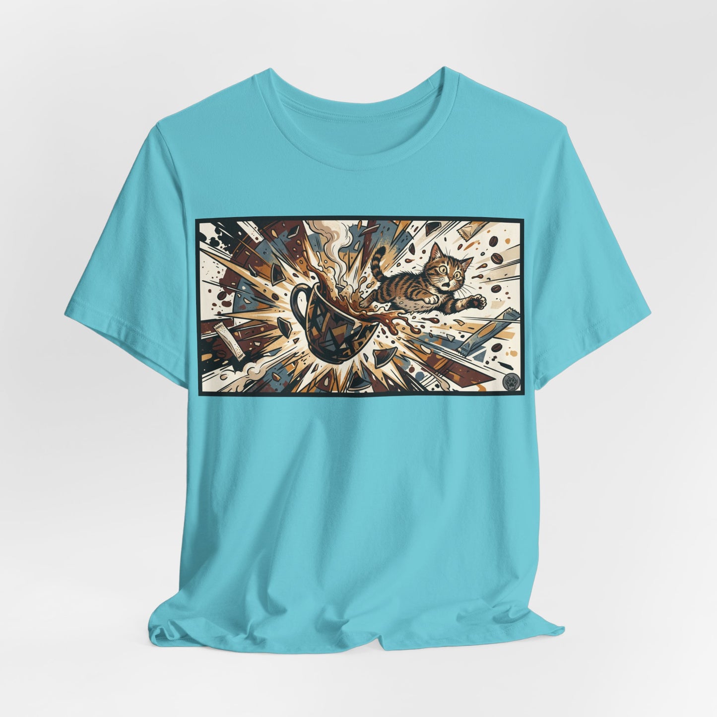 VOID - Coffee Cup Explosion Art Tee — Retro Abstract Coffee Splash T-Shirt