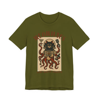 Alien Cat Astronaut Vintage Tattoo Tee – Sci‑Fi Cat Octopus T‑Shirt (Fort Wayne, Indiana)