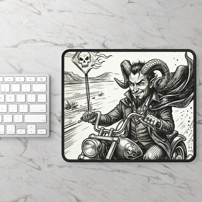 BLZB - Motorcycle - Devil Biker Harley Gaming Mouse Pad — Gothic Skull Rider Desk Mat