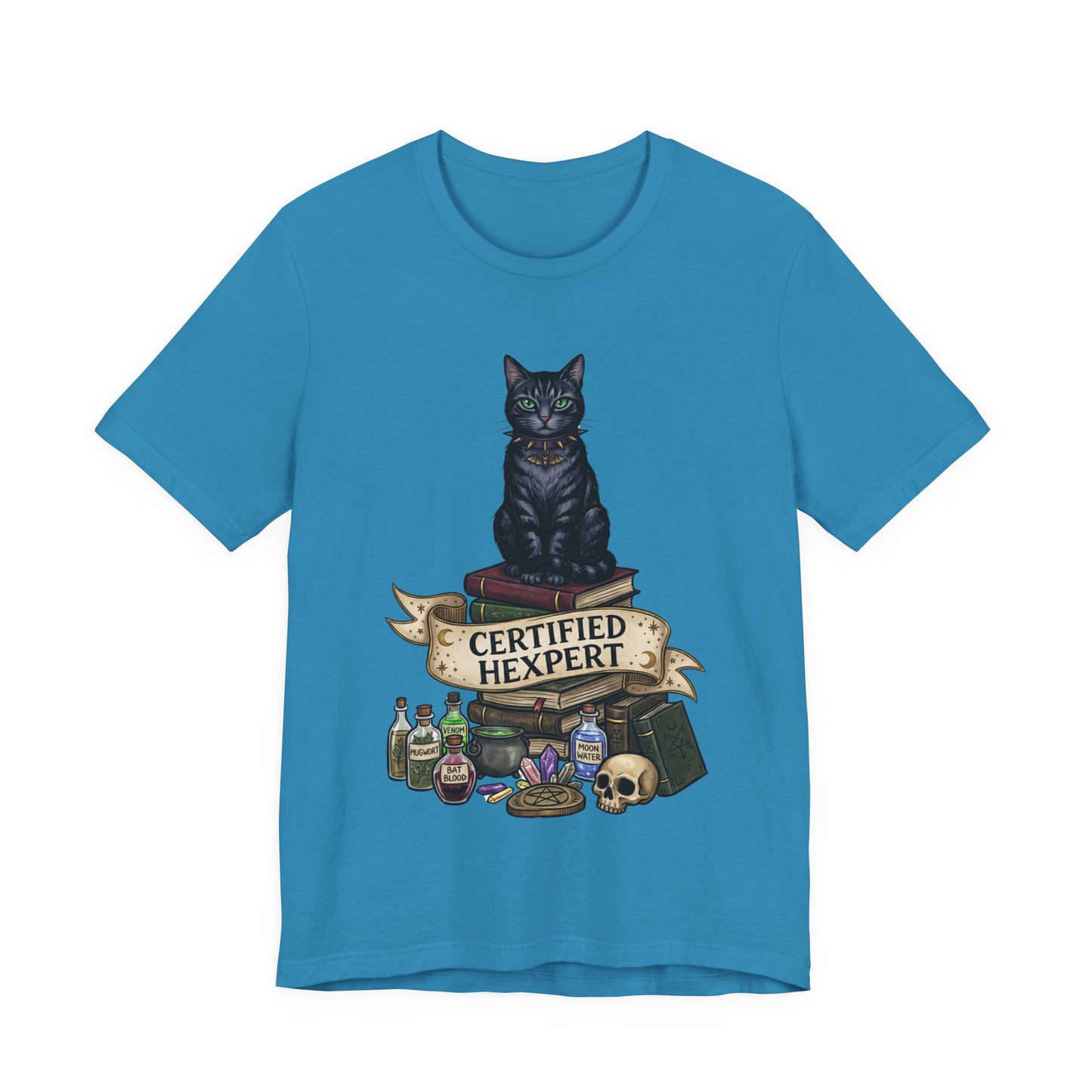 DarkArts - Hexpert (Color) T-Shirt — Black Cat Witchcraft Graphic Tee