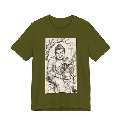 Bad Buddha Sundae Sketch Tee — Religious Humor Buddha Graphic T-Shirt