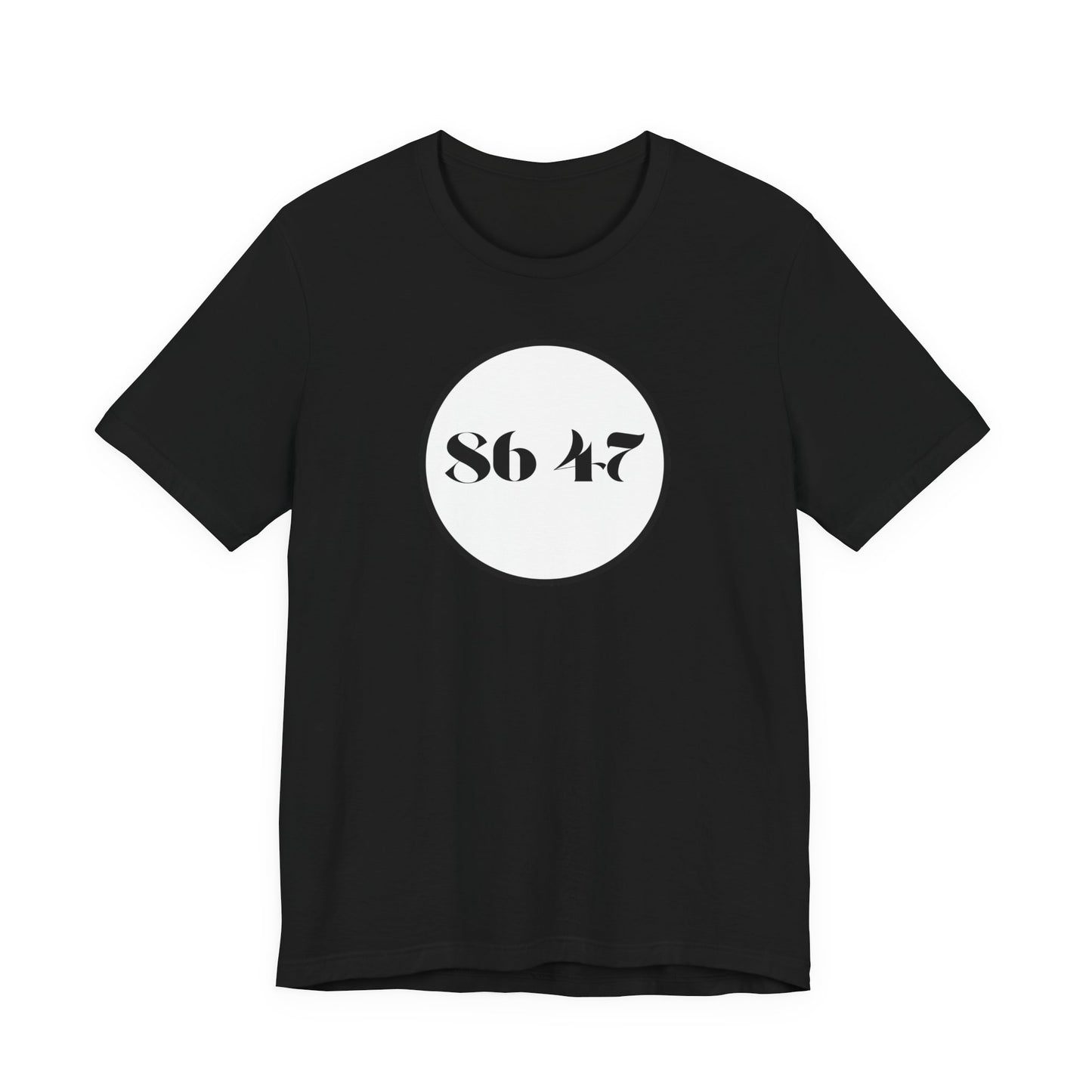 86 47 - Clean, Clear & Concise - Vintage Circle Number Tee — "86 47" Graphic T-Shirt