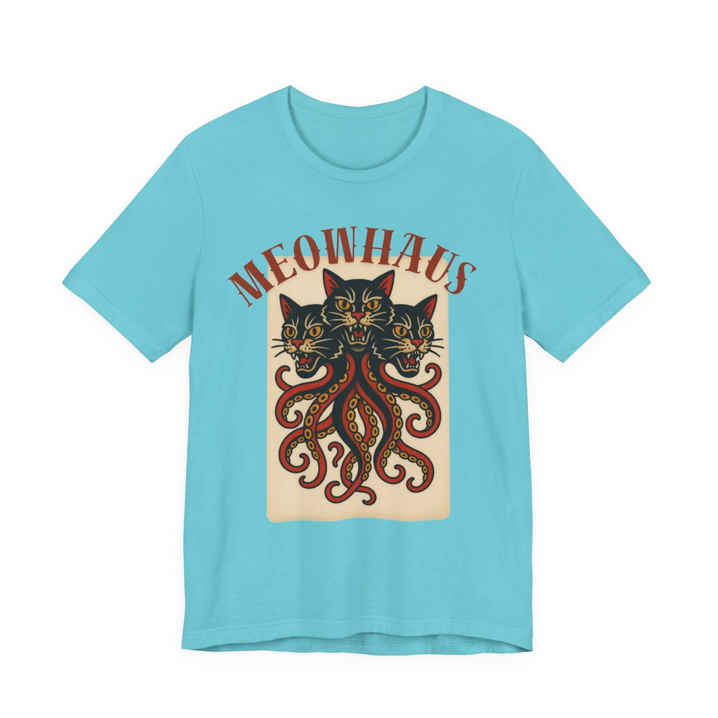 The Magic Three - Vintage Tattoo Meowhaus Cat-Octopus Graphic Tee