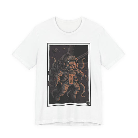AlienCat Astronaut In Space! - Dark - Cat Graphic Tee – Space Cat with Tentacles Illustration