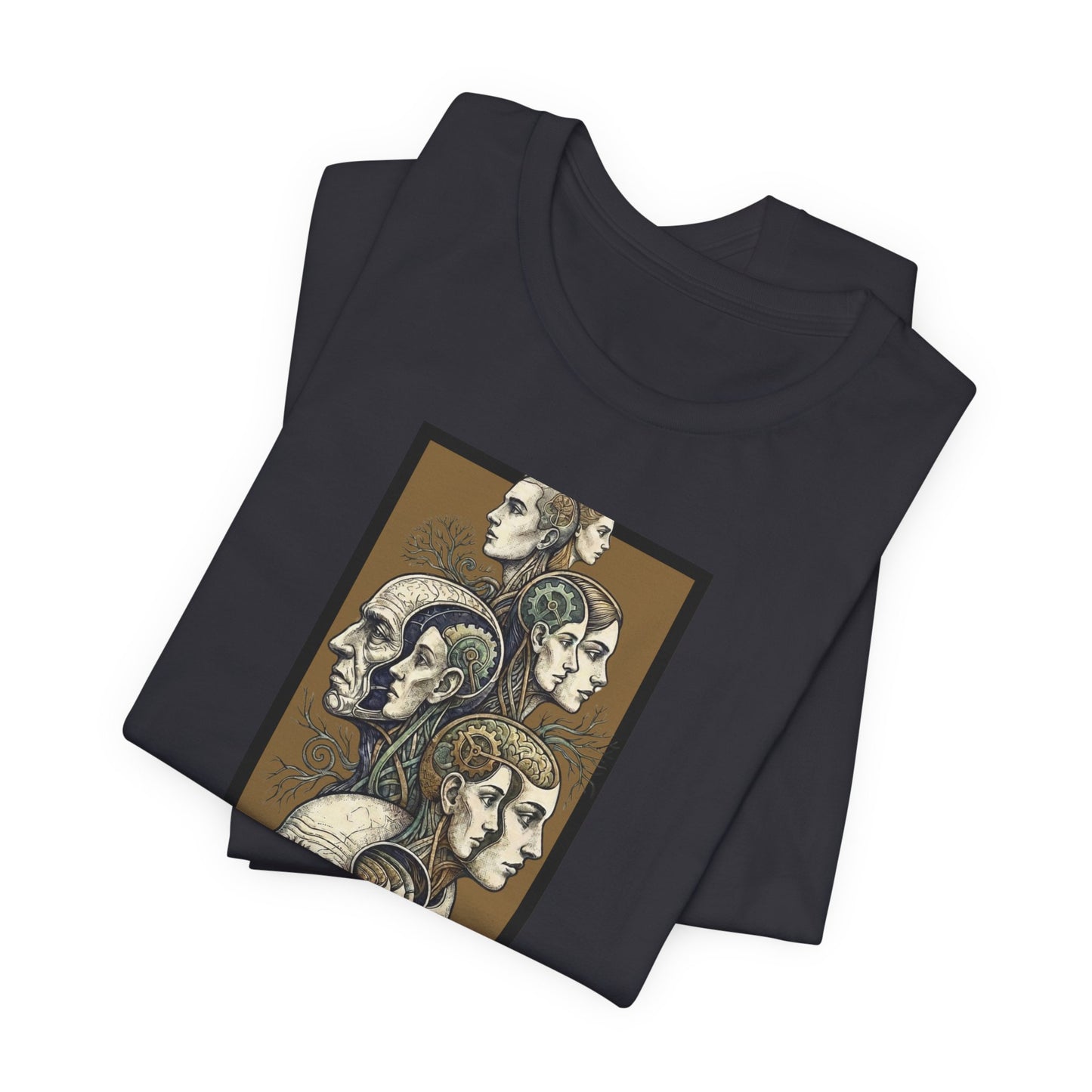 Family of Thought - Gold - Anatomical Heads Vertical Collage T-Shirt