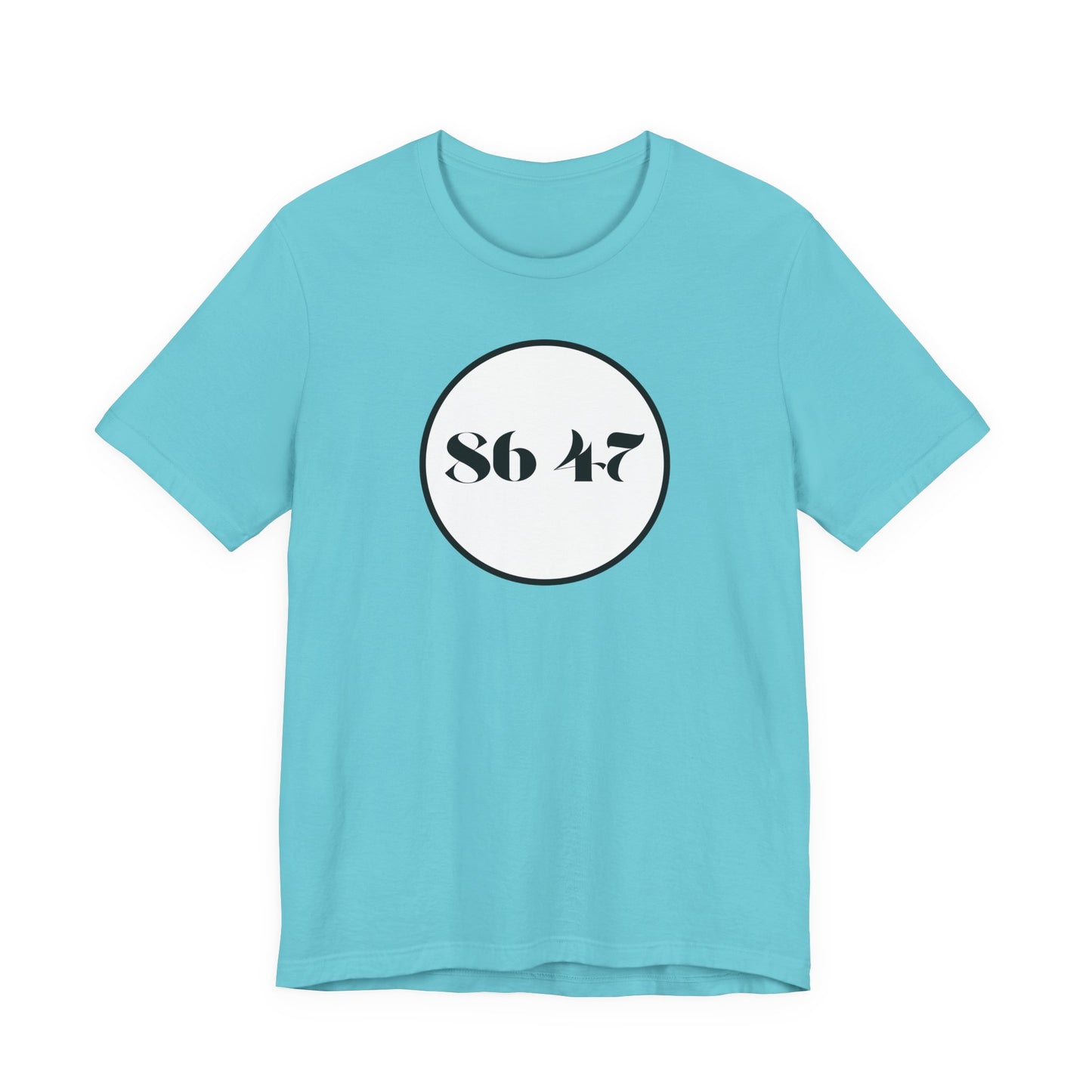 86 47 - Clean, Clear & Concise - Vintage Circle Number Tee — "86 47" Graphic T-Shirt