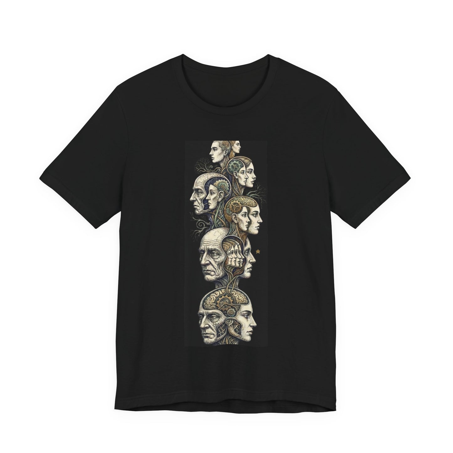 Family of Thought - Black - Phrenology Heads Vintage Anatomy Tee