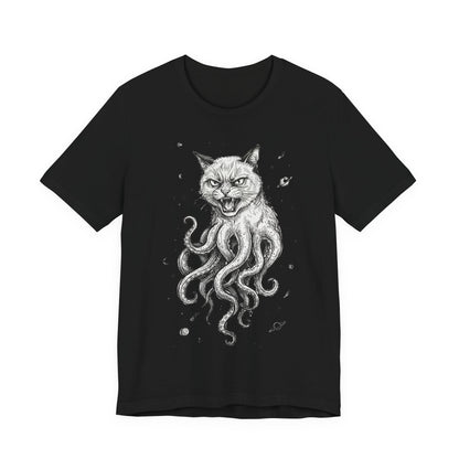 AlienCat In Space! - Cat-Octopus Hybrid Tee — Surreal Space Graphic T-Shirt