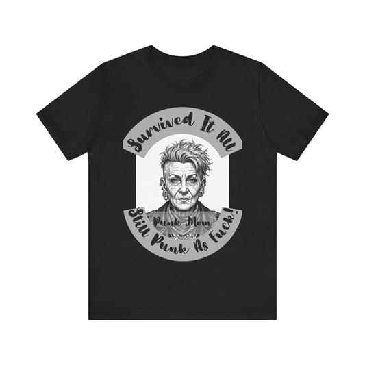 PunkMom - Survived It All Tee — Punk Rock Elder Portrait Graphic T-Shirt