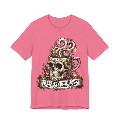 VOID - Skull Coffee Tee — "I Like My Nihilism With Sugar and Cream" Graphic T-Shirt