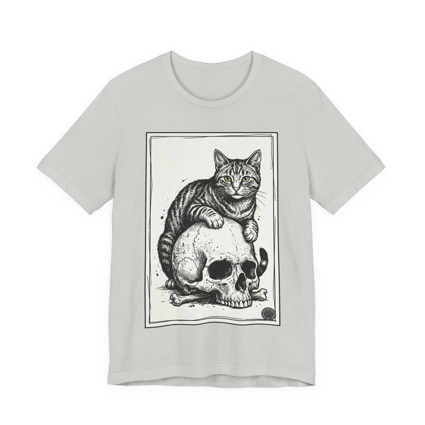 DarkArts Collection - Cat & Skull T-Shirt – Gothic Cat Illustration Tee