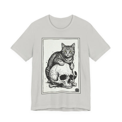 DarkArts Collection - Cat & Skull T-Shirt – Gothic Cat Illustration Tee