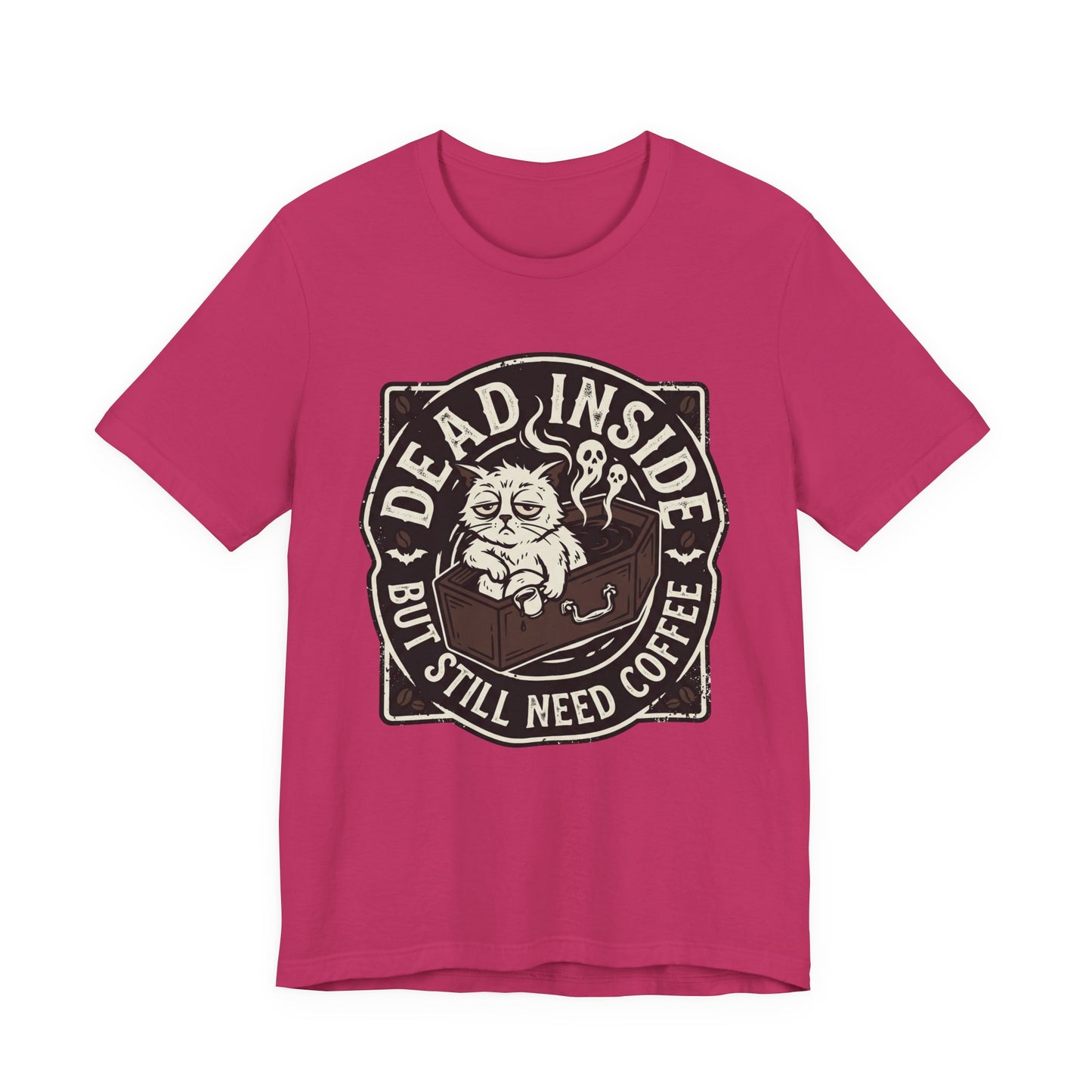 VOID - Dead Inside But Still Need Coffee T-Shirt - Coffee Cat Humor Tee