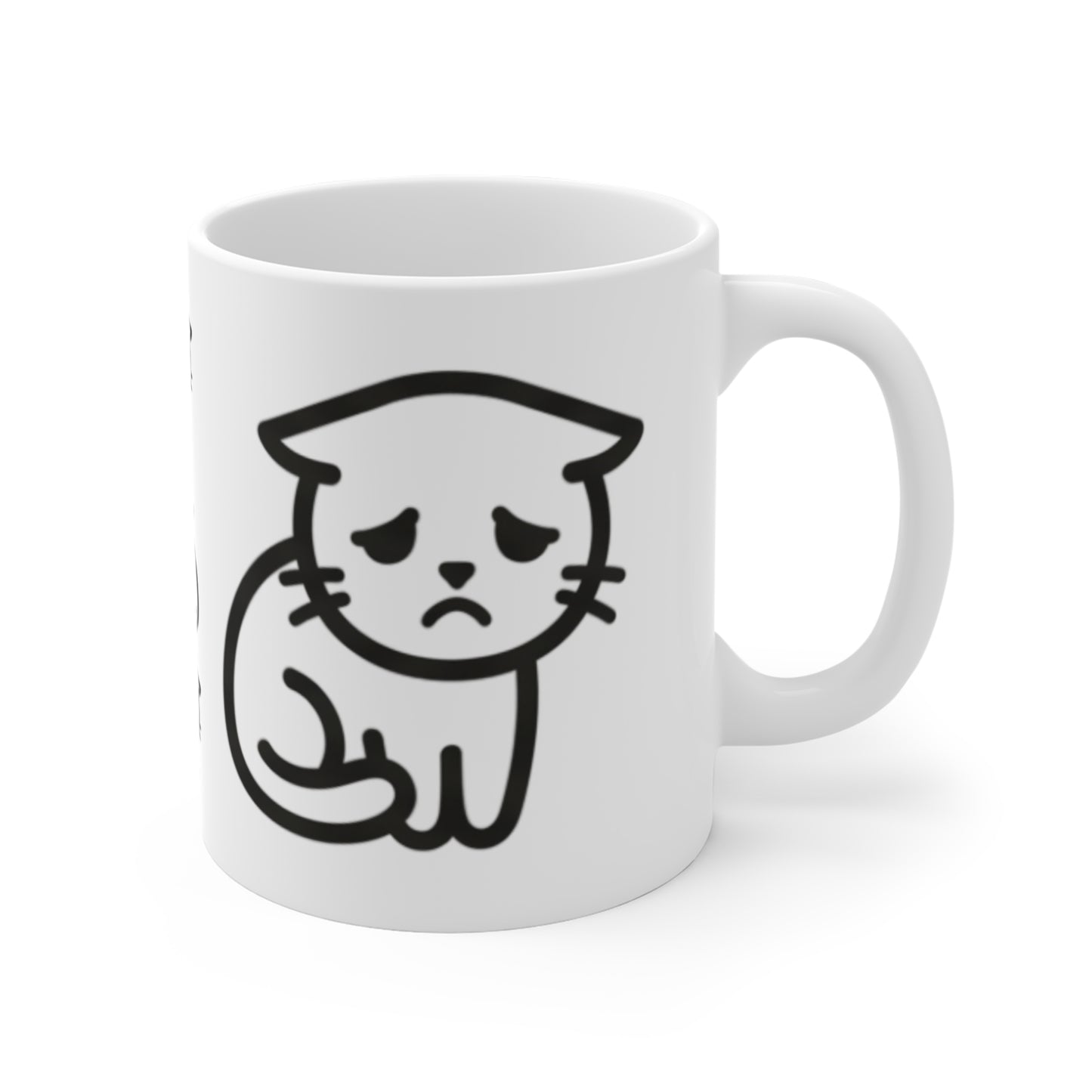 VOID - Sad Cat Coffee Mug — Cute Minimalist Black & White Kitty 11oz