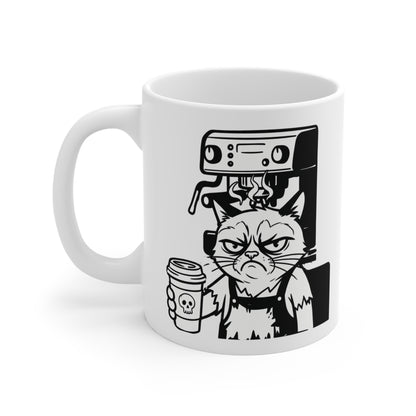 VOID - 11oz Mug — Annoyed Cat Barista Coffee Cup (Funny Coffee Lover Gift)