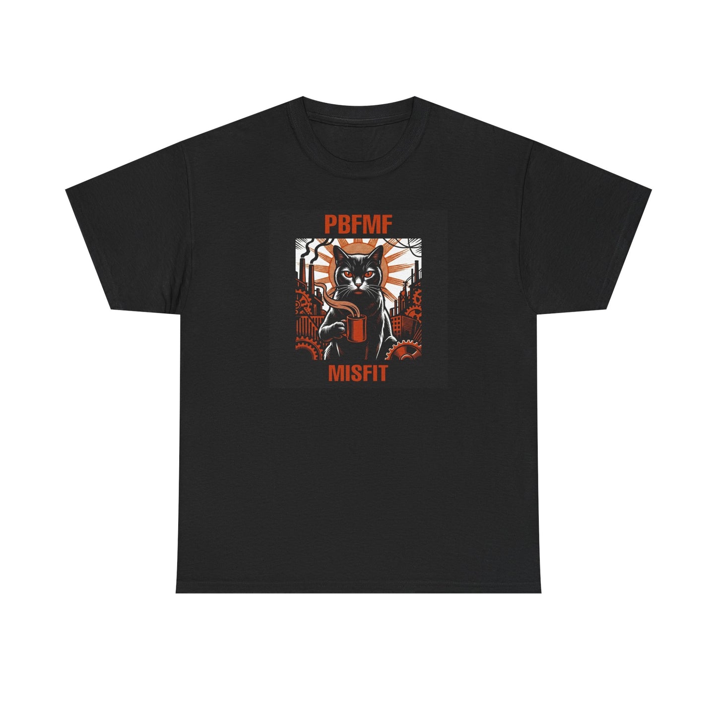 PBFMF - Cat - Graphic Tee — "Misfit" Black Cat Retro Horror Design