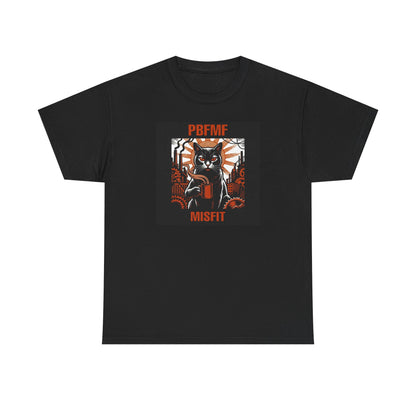 PBFMF - Cat - Graphic Tee — "Misfit" Black Cat Retro Horror Design