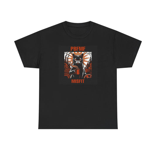 PBFMF - Cat - Graphic Tee — "Misfit" Black Cat Retro Horror Design