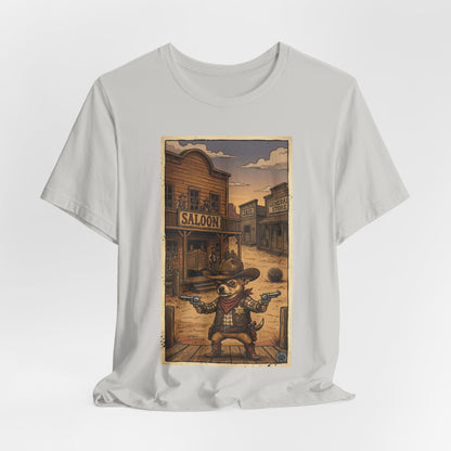 SheriffPaco - Vertical - Chihuahua Sheriff Western Saloon Showdown T-Shirt — Vintage Cowboy Sheriff Puppy Dog Graphic Tee