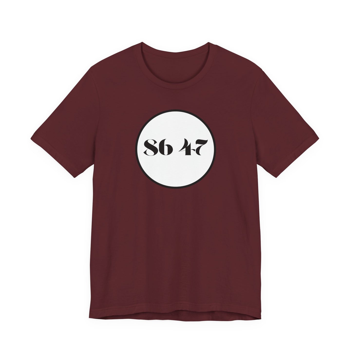 86 47 - Clean, Clear & Concise - Vintage Circle Number Tee — "86 47" Graphic T-Shirt