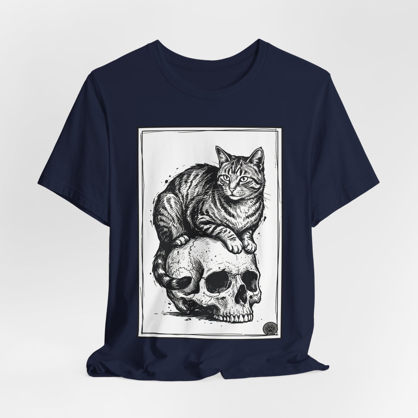 DarkArts Collection - Cat & Skull 2 T‑Shirt — Gothic Cat Skull Graphic Tee