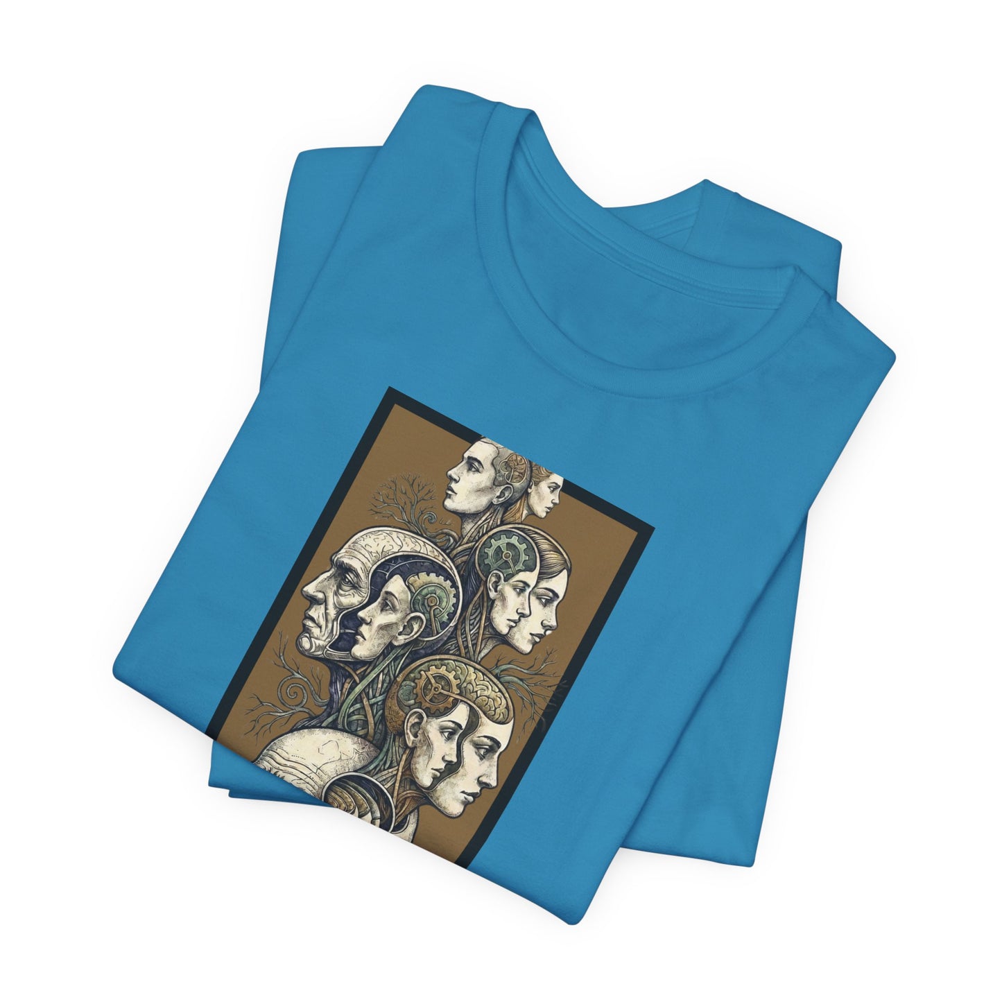 Family of Thought - Gold - Anatomical Heads Vertical Collage T-Shirt